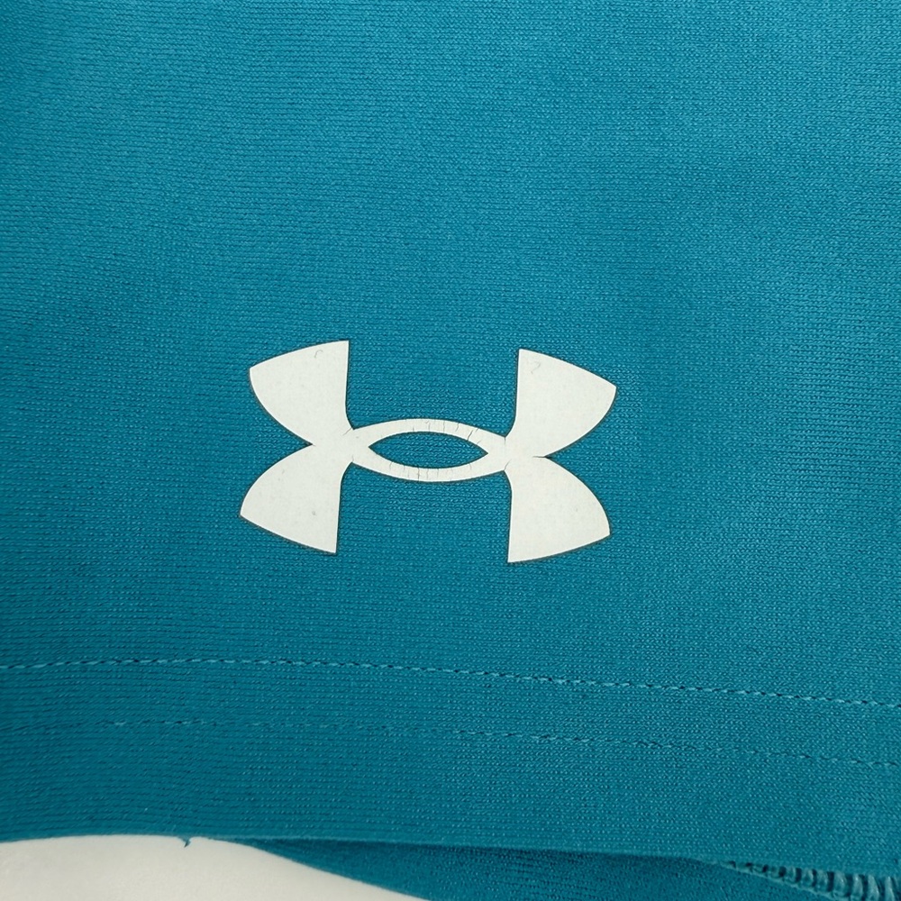 Under Armour Women's Teal HeatGear Compression Shorts - Picture 2 of 3